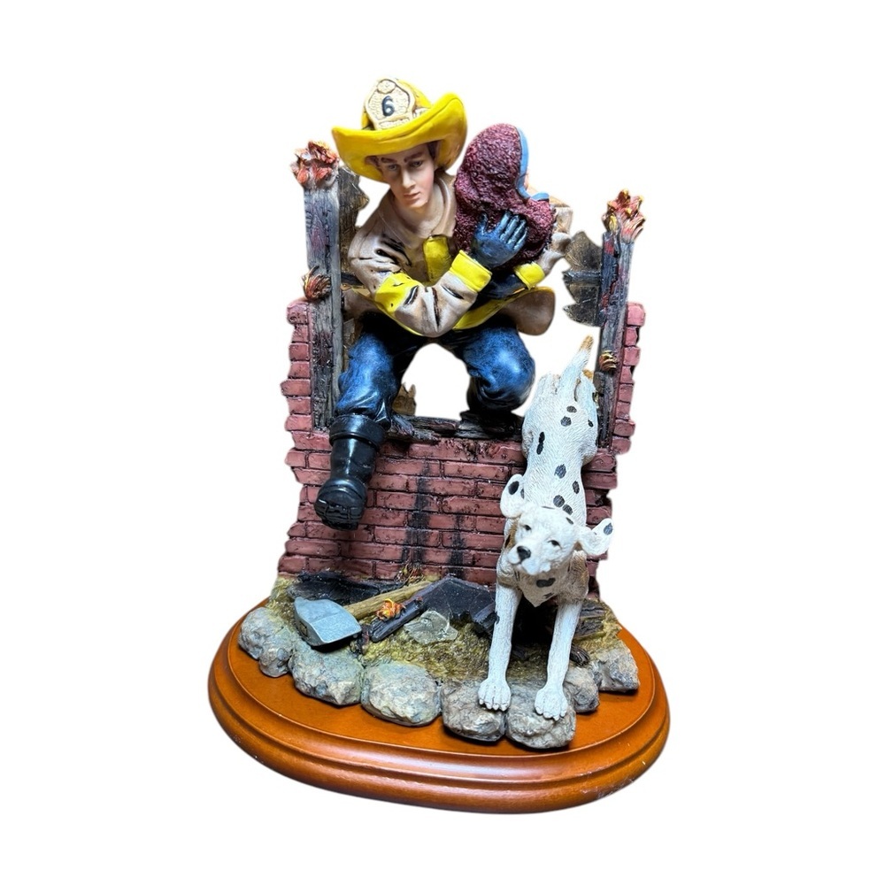 🔥✨VANMARK 1998 “Breaking‎ Through” Firefighter Sculpture Red Hats✨🔥